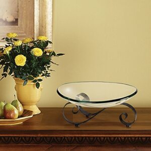 Kensington Hill Iron Scroll Stand with Oval Glass Bowl