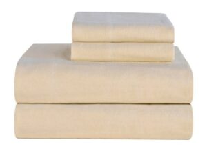 celeste home ultra soft flannel sheet set with pillowcase, queen, cloud cream