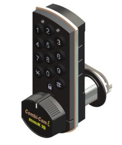 fjm security products combi-cam e, 7910-k10, electronic cabinet lock, black finish, small