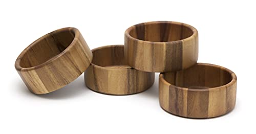 Lipper International Acacia Set of 4 6 x 2.5 Straight Side Bowls