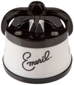 emeril knife sharpener with suction pad, white