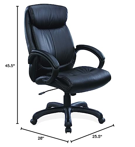 OfficeSource Sierra Series High-Back Executive Office Chair, Black