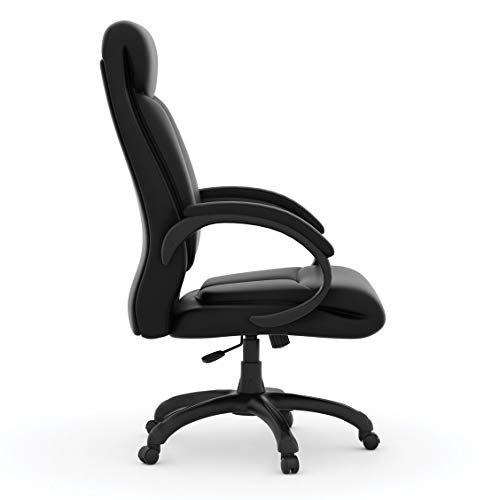 OfficeSource Sierra Series High-Back Executive Office Chair, Black