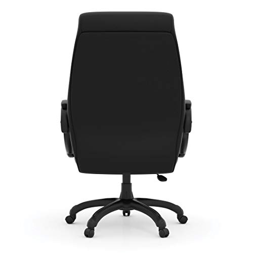 OfficeSource Sierra Series High-Back Executive Office Chair, Black