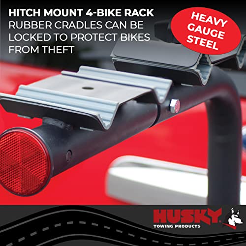 Husky 81147 4-Bike Hitch Mount Rack, Black