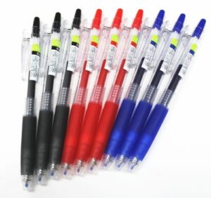 pilot juice retractable premium gel ink roller ball pens, ultra fine point,-0.38mm- black .blue.red ink each 3 pens/total 9 pens value set(with our shop original description of goods)