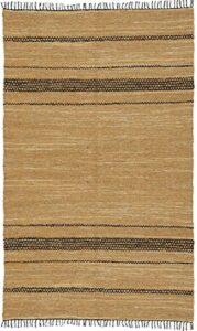 matador leather chindi rug, 10 by 14-feet, tan