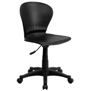 flash furniture sorho mid-back black plastic swivel task office chair
