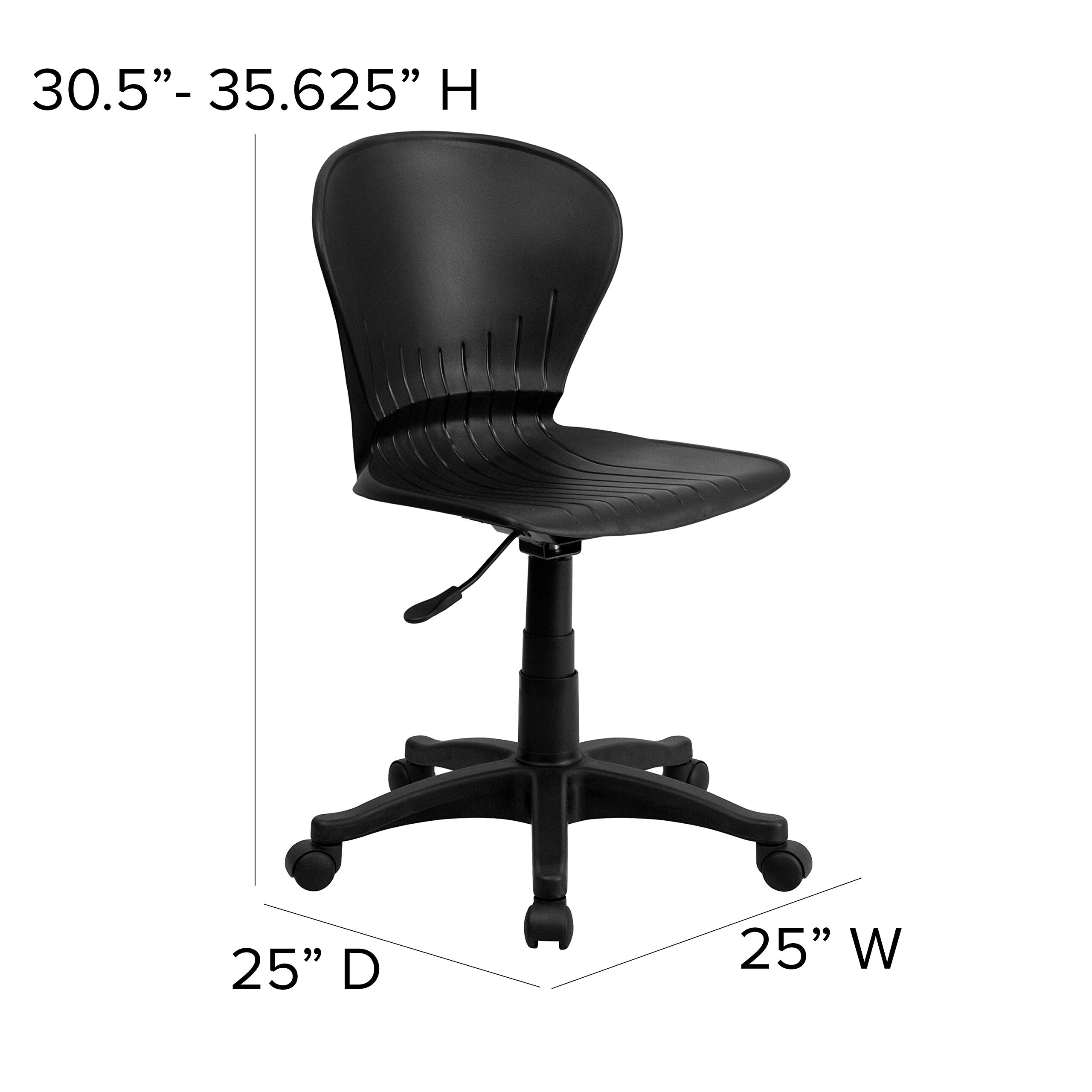 Flash Furniture Sorho Mid-Back Black Plastic Swivel Task Office Chair