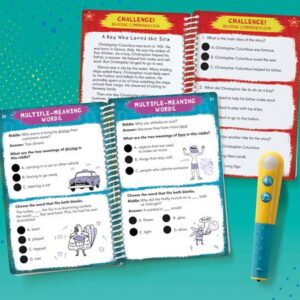 Educational Insights Hot Dots Let's Master 3rd Grade Reading Set, Homeschool & School Readiness Learning Workbooks, 2 Books & Interactive Pen, 100 Reading Lessons, Ages 8+