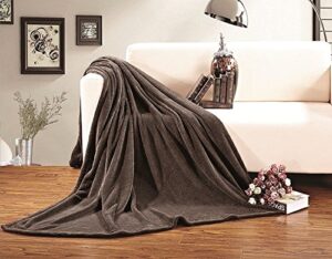 elegant comfort ultra super soft fleece plush luxury blanket full/queen chocolate brown