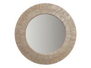 kouboo round capiz seashell sunray wall mirror, gold hue
