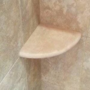 Premium Quality Durango Cream Filled and Honed Ivory Light Travertine Corner Shelf 9'' (1)