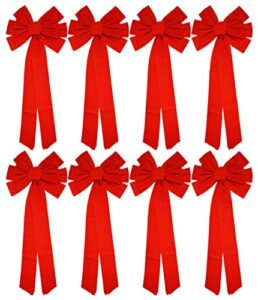 black duck brand set of 8 christmas red velvet bows 26" long 10" wide 10 loop holiday/christmas bows!
