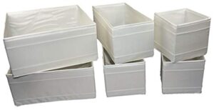ikea drawer storage organizer box bin tote white (6 piece)