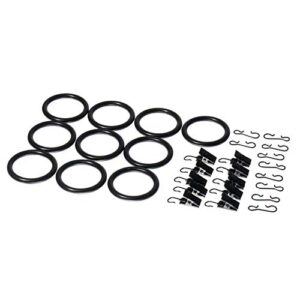 ikea syrlig - curtain ring with clip and hook, black / 10 pack - 38 mm