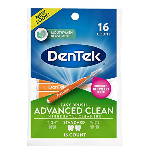 DenTek Easy Brush Interdental Cleaners, Standard, 16 Count, (Pack of 3)