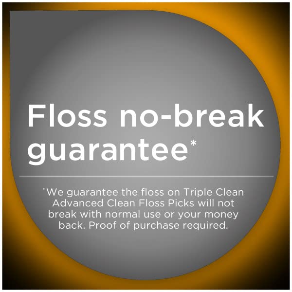 DenTek Triple Clean Advanced Clean Floss Picks, No Break & No Shred Floss, 90 Count, (Pack of 3)