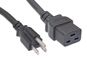 cablelera north american power cord extension, nema 5-15p to c19, 6', 14 awg, 15a, 125v (zwacpfac-06)