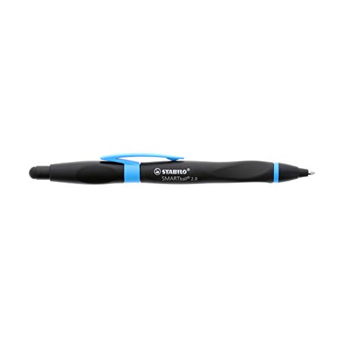 Stabilo Smartball Left Hand Pointball Pen Black Ink Cyan , Multicolored