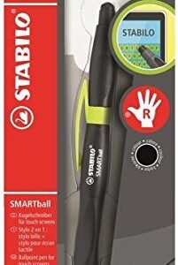 Stabilo Smartball Right Hand Pointball Pen Black Ink Kiwi , Multicolored