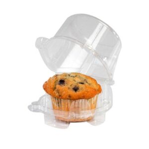decony clear jumbo cupcake muffin single individual dome container box plastic 20 pieces - jumbo size