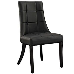 modway noblesse modern tufted vegan leather upholstered kitchen room black, one dining chair