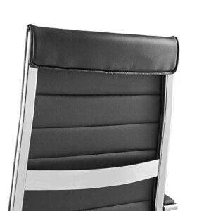 Modway Jive Ribbed High Back Tall Executive Swivel Office Chair With Arms In Black