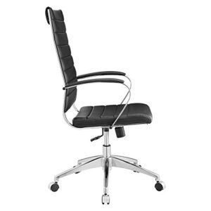 Modway Jive Ribbed High Back Tall Executive Swivel Office Chair With Arms In Black