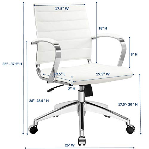 Modway Jive Office Chair, Mid Back, White