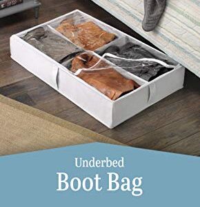 Whitmor Underbed Boot Bag, 4 Section, White