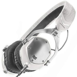 v-moda xs on-ear folding design noise-isolating metal headphone (white silver)