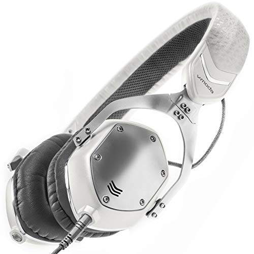 V-MODA XS On-Ear Folding Design Noise-Isolating Metal Headphone (White Silver)