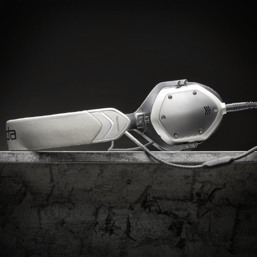 V-MODA XS On-Ear Folding Design Noise-Isolating Metal Headphone (White Silver)