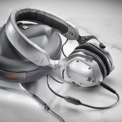 V-MODA XS On-Ear Folding Design Noise-Isolating Metal Headphone (White Silver)