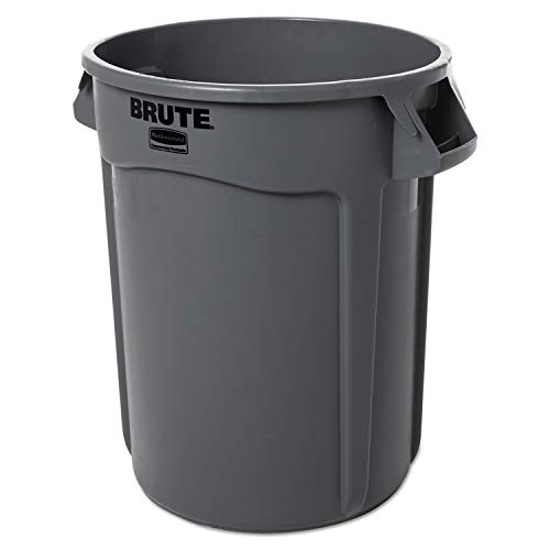 Rubbermaid 2632 Brute Trash Can, Commercial-Grade 32 gallon Gray Garbage Can (EA)