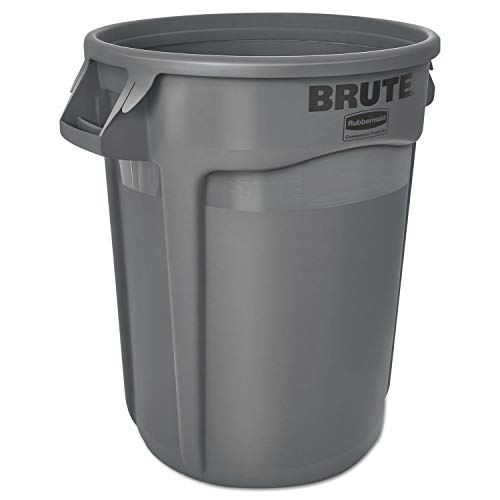 Rubbermaid 2632 Brute Trash Can, Commercial-Grade 32 gallon Gray Garbage Can (EA)