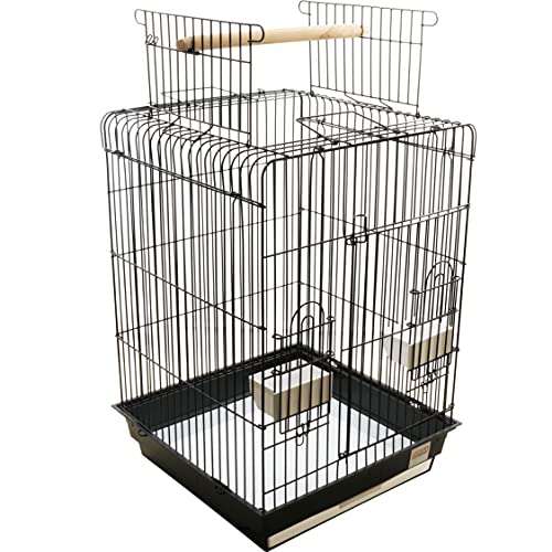 ES 1818 PBK Parrot CAGE by Kings Cages 18x18x27 Bird Cages Toy Toys Cockatiel Conure Caique (Black)