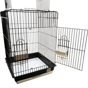 ES 1818 PBK Parrot CAGE by Kings Cages 18x18x27 Bird Cages Toy Toys Cockatiel Conure Caique (Black)