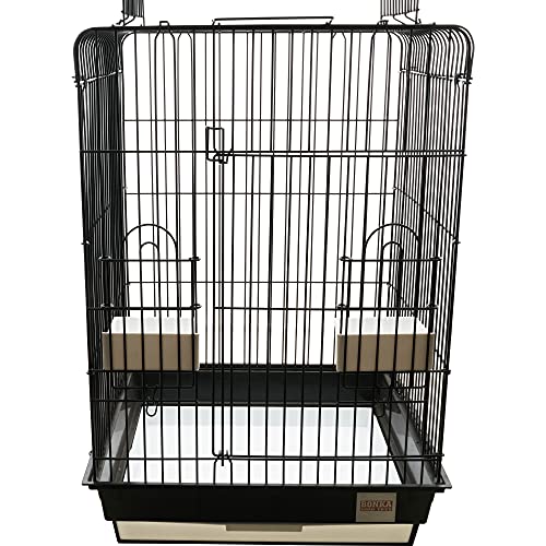 ES 1818 PBK Parrot CAGE by Kings Cages 18x18x27 Bird Cages Toy Toys Cockatiel Conure Caique (Black)
