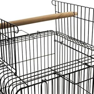 ES 1818 PBK Parrot CAGE by Kings Cages 18x18x27 Bird Cages Toy Toys Cockatiel Conure Caique (Black)