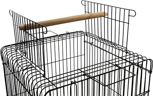 ES 1818 PBK Parrot CAGE by Kings Cages 18x18x27 Bird Cages Toy Toys Cockatiel Conure Caique (Black)