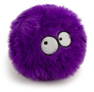 godog furballz squeaky plush ball dog toy, chew guard technology - purple, large