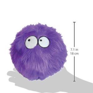 goDog Furballz Squeaky Plush Ball Dog Toy, Chew Guard Technology - Purple, Large