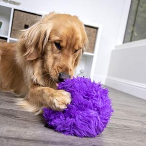 goDog Furballz Squeaky Plush Ball Dog Toy, Chew Guard Technology - Purple, Large