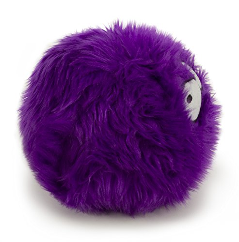 goDog Furballz Squeaky Plush Ball Dog Toy, Chew Guard Technology - Purple, Large