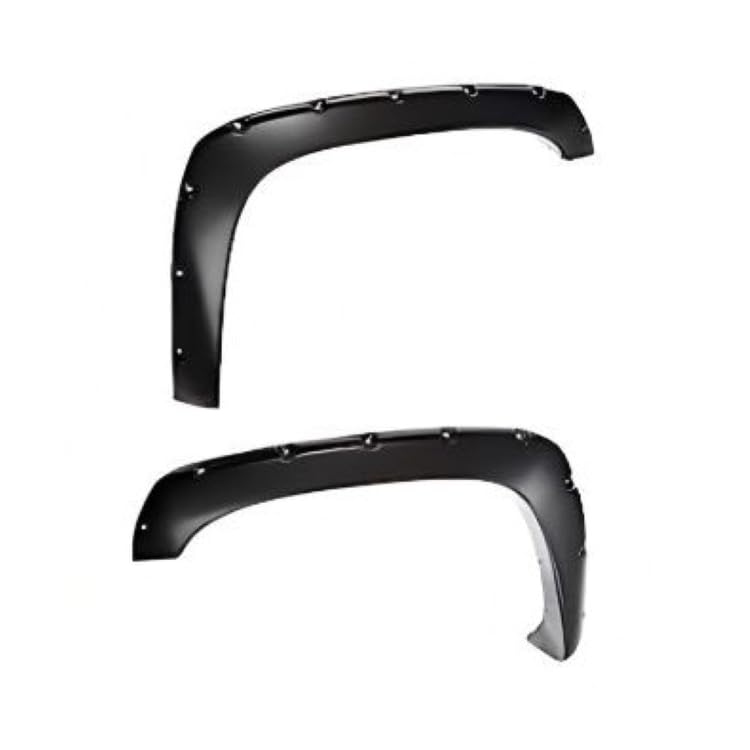 Bushwacker Pocket/Rivet Style Front Fender Flares | 2-Piece Set, Black, Smooth Finish | 30039-02 | Fits 2014-2021 Toyota Tundra