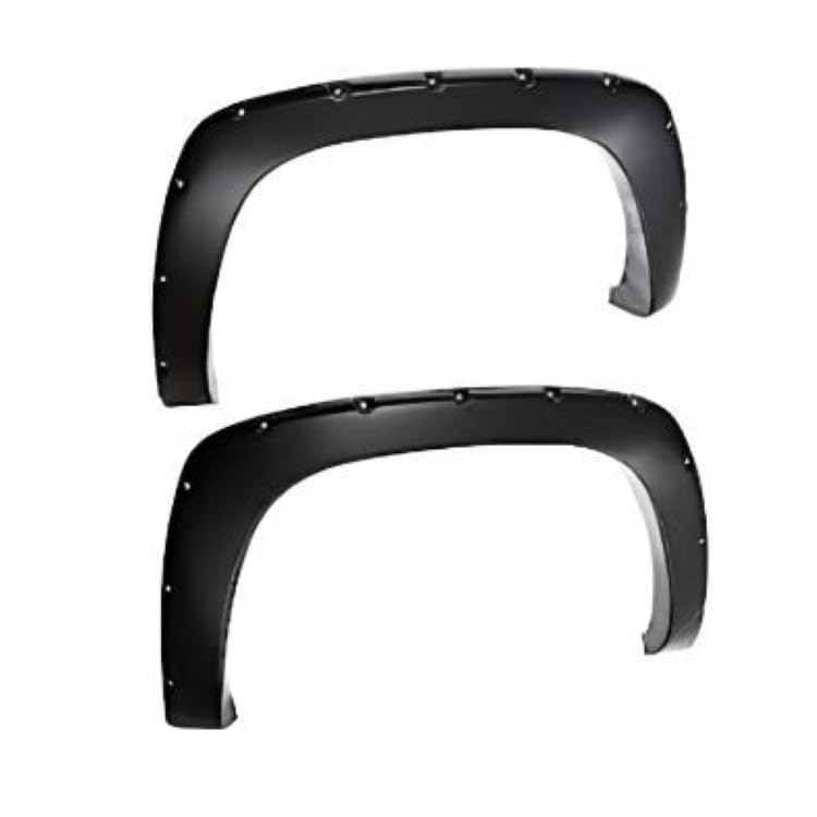 Bushwacker 30040-02 Black Pocket/Rivet Style Smooth Finish Rear Fender Flares for 2014-2021 Toyota Tundra