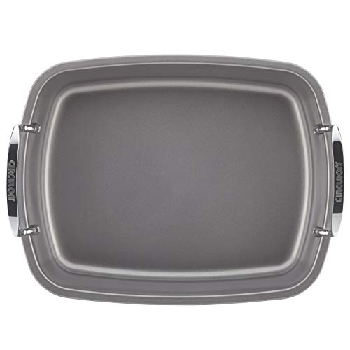 Circulon Nonstick Roasting Pan / Roaster with Rack - 17 Inch x 13 Inch, Gray