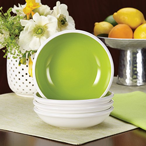 Rachael Ray Dinnerware Rise Fruit Bowl Set, 4 Piece, Green